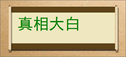 真相大白的意思,及其含义,真相大白基本解释