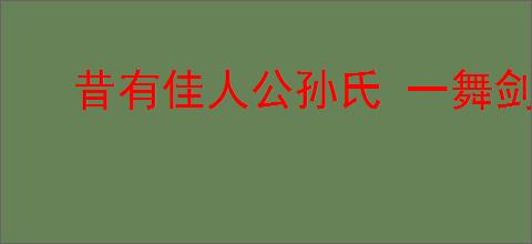 昔有佳人公孙氏 一舞剑器动四方