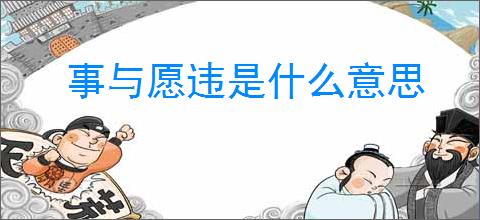 事与愿违是什么意思