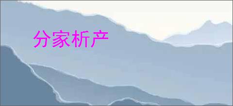 分家析产