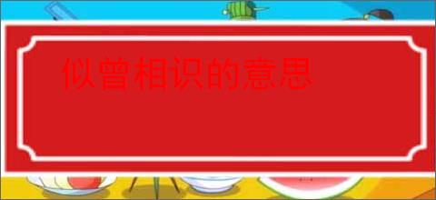 似曾相识的意思