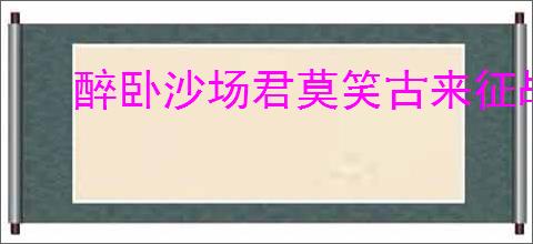 醉卧沙场君莫笑古来征战几人回的意思