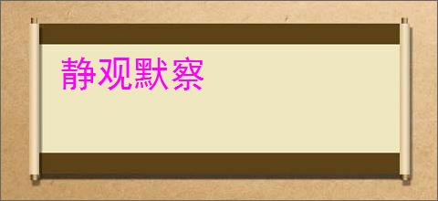 静观默察
