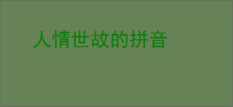 人情世故的拼音