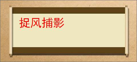 捉风捕影