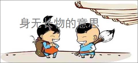 身无长物的意思