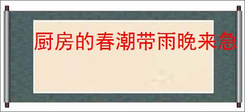 厨房的春潮带雨晚来急