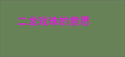 二龙戏珠的意思