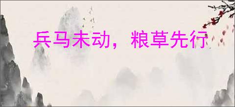 兵马未动，粮草先行