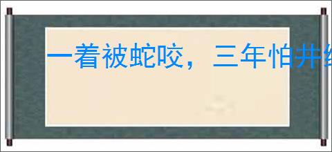 一着被蛇咬，三年怕井绳