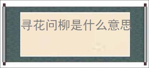 寻花问柳是什么意思
