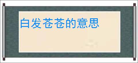 白发苍苍的意思