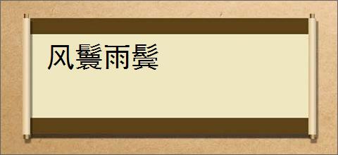 风鬟雨鬓