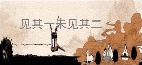 见其一未见其二