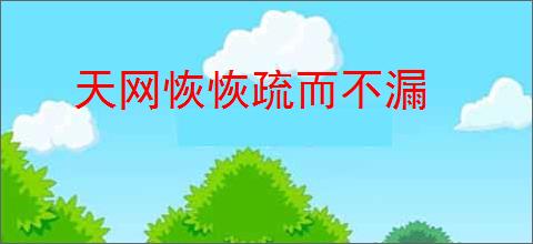 天网恢恢疏而不漏