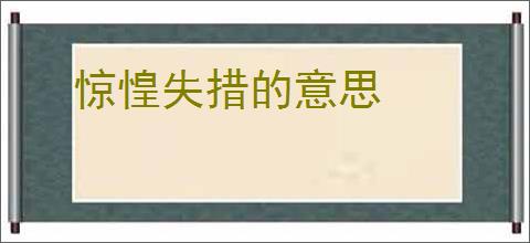 惊惶失措的意思