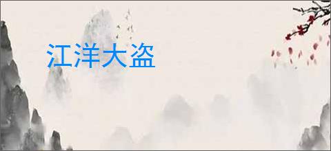 江洋大盗
