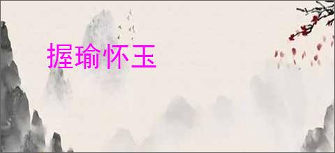 握瑜怀玉