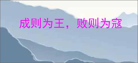 成则为王，败则为寇