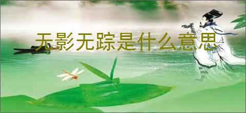 无影无踪是什么意思