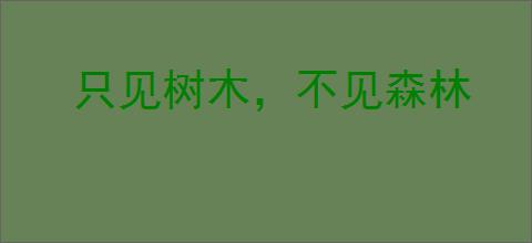 只见树木，不见森林