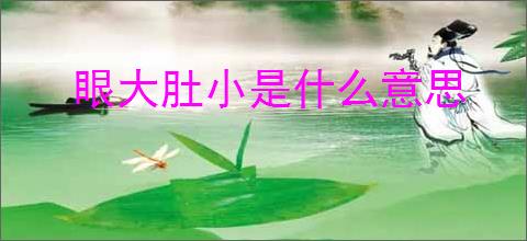 眼大肚小是什么意思