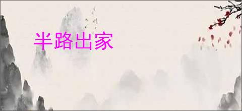 半路出家