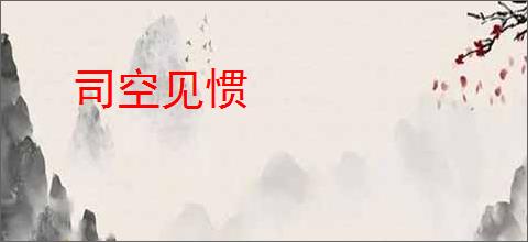 司空见惯