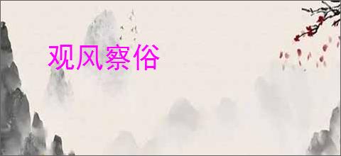 观风察俗