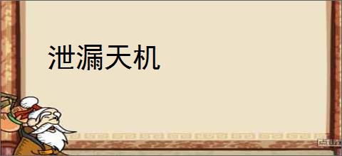 泄漏天机