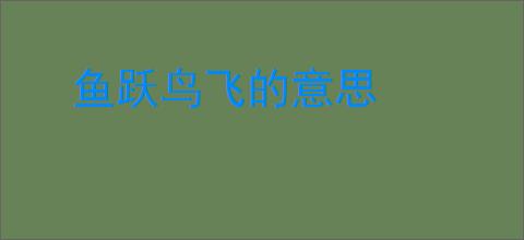 鱼跃鸟飞的意思