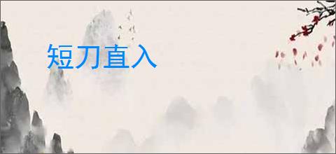短刀直入